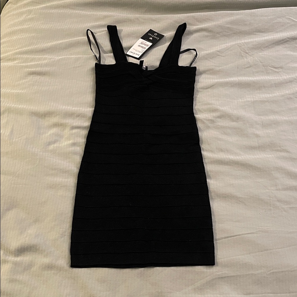 bebe Elegant Black Bandage Mini Dress